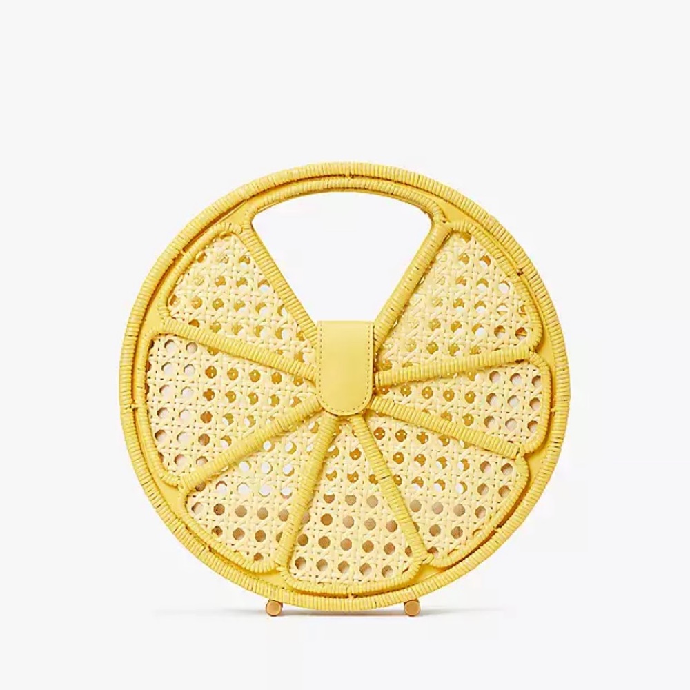 NWT Kate spade Lemon Drop Rattan Top-Handle Bag - Picture 4 of 4